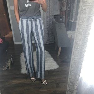 Striped spring/ summer drawstring pants